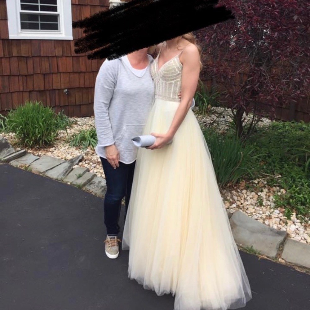 Champagne princess prom dress